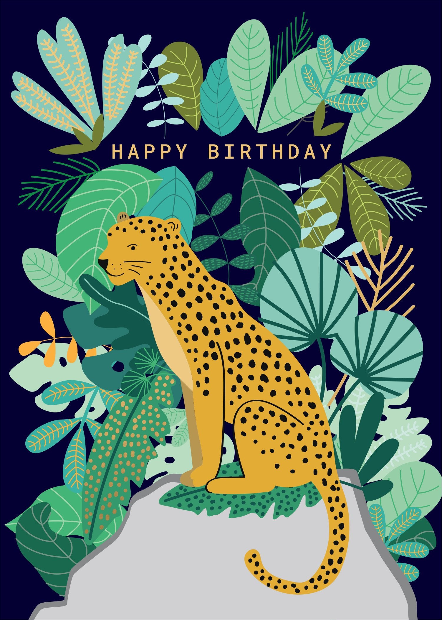 Birthday Card - Jungle Leopard